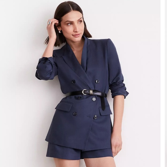 Forever 21 Jackets & Blazers - FOREVER 21 Navy Blue 2p Suit Double Breasted Blazer High Waist Shorts S Small